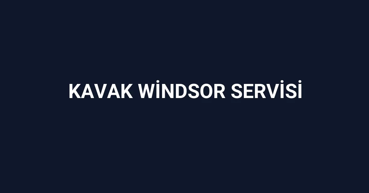 Kavak Windsor Servisi